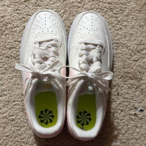 Nike White and Pink Women's Sneakers